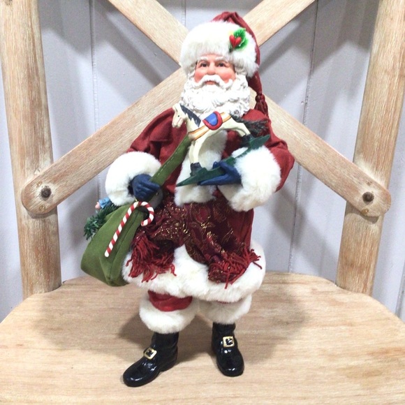 Possible Dreams Clothtique Rocking Horse Wishes Santa Christmas Figurine Decor - Picture 2 of 12